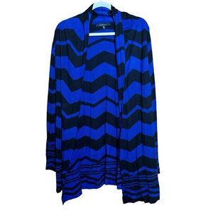 Calessa Cardigan Womens Medium Multicolor Chevron Print Open Sweater